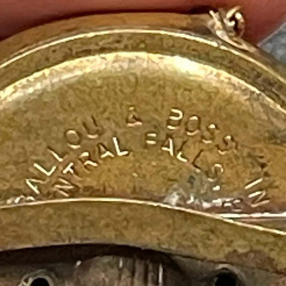 Vtg Retractable Pocket Watch Fob Chain Pin Tooled Raised Brass Nurse Lot of 2